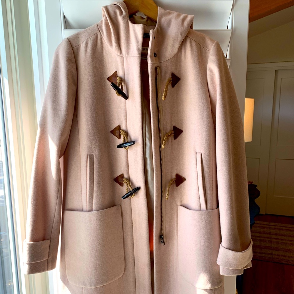 J. Crew Peacoat. Blush w/ Hood